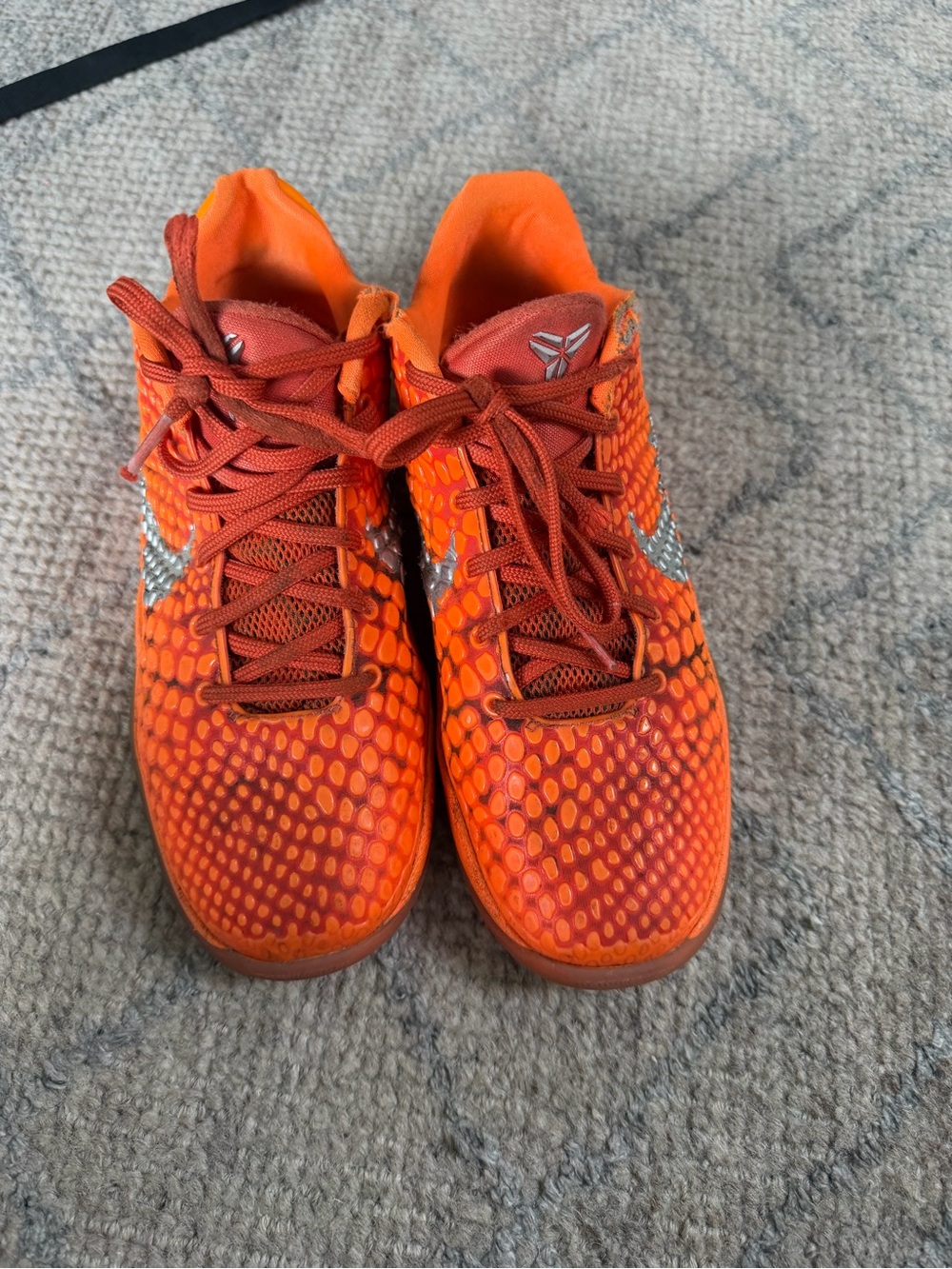 Nike Kids' kobe 6 protro orange Basketball Sneakers with Silver Swoosh size 5Y